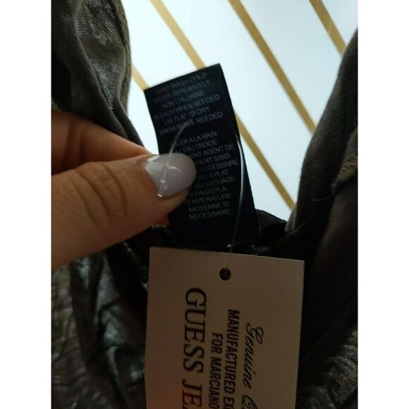 GUESS Women's Brown Halter Neck Top Tank Boho Beaded Drape Flowy Size M NEW - Picture 8 of 11